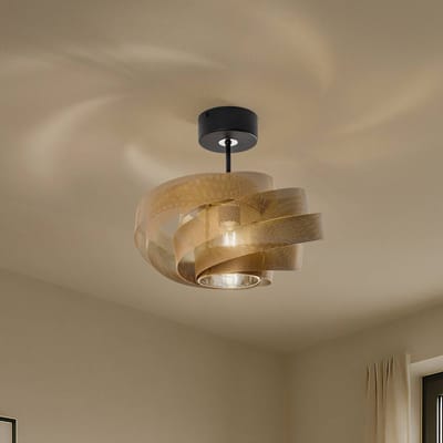 Domiluce Plafondlamp Vento, zwart/goud, metaal, Ø 40 cm, E27