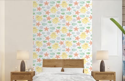 Behang - Fotobehang Zeedieren - Baby - Schelpen - Breedte 140 cm x hoogte 220 cm