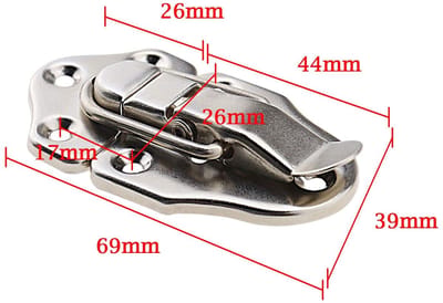 Dailygoody - Box Case Latch Hasp - Retro stijl - Metalen vergrendeling - Zilver - Koffer sluiting - Ideaal voor DIY projecten - 8 stuks