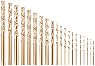 Spiraalboor set van 20 stuks, M35 HSS Cobalt, voor metaalbewerking en precisieboren van 0,5 mm tot 2,4 mm