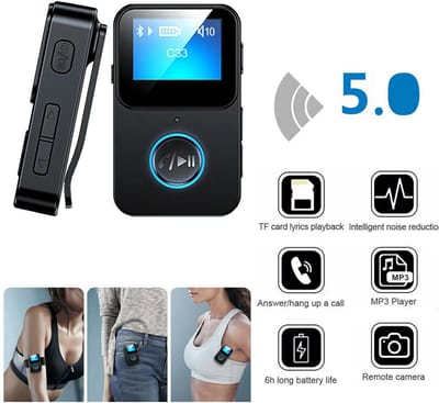 MP3-speler 32 GB HiFi Lossless Geluidskwaliteit Bluetooth Clip-on Muziekrecorder Draagbaar