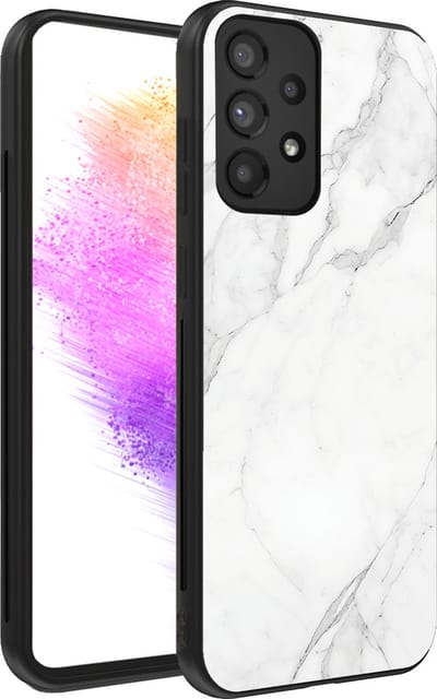Smartphonica Telefoonhoesje voor Samsung Galaxy A73 5G met marmer opdruk - TPU backcover case marble design - Wit geschikt voor Samsung Galaxy A73 5G