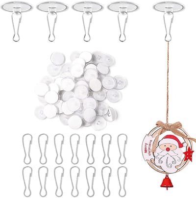 Dailygoods- Plafondhaken 30 Stuks - Zelfklevend - Plafondmontagehaken - Decoratieve Haken - Vlaggenmastclips - Voor Slaapkamer/Badkamer - Decoratiehaak