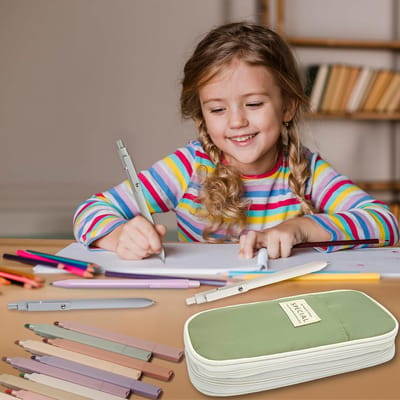 41 Delig Schoolpakket met Pennen, Markeerstiften en Vulpotloden – Groen