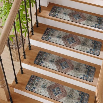 20*76CM Tapijt Traptreden Antislip Trapmatten Verwijderbaar Traptapijt 4-pack Veilige traptredebescherming Geschikt voor kinderen, ouderen en huisdieren