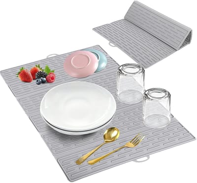 Dailygoods- Afdruipmat Hittebestendig - Siliconen - Antislip - Opvouwbaar - 50,3×40,3 cm - Voedselveilig - Droogmat