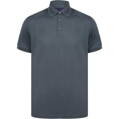 Henbury Herenpolo in gerecycleerd polyester H465 - Charcoal - XXL