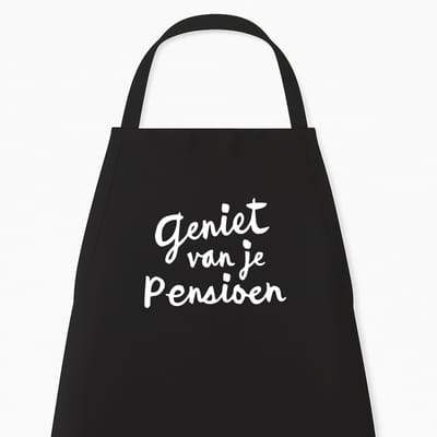 Keukenschort “Geniet van je Pensioen” | Afscheidscadeau Collega | Grappig kookschort | Pensioen cadeau