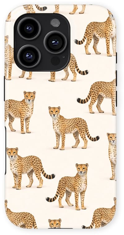 Safari Tough Case geschikt voor iPhone 16 Pro | Premium hoesje met Safari Dieren Design | Geschikt voor Mag | Dieren Print Backcover geschikt voor iPhone 16 Pro Cheetah