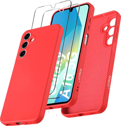 Hoesje geschikt voor Samsung Galaxy A16 4G / 5G Hoesje siliconen Rood zacht siliconen hoesje TPU - met Samsung A16 4G / 5G Screenprotector - 2 stuks
