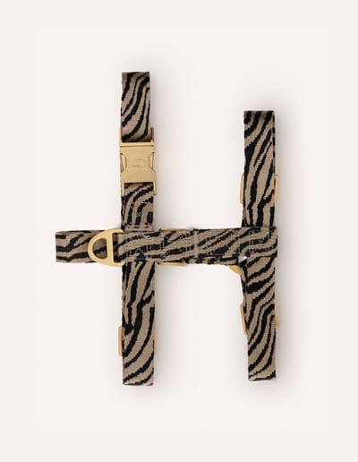 Dogguo Zebra Harness - Hondentuig - Beige Zwart Xs