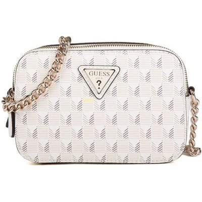 GUESS Schoudertas G Wave Camera Crossbody Stone Logo Wit