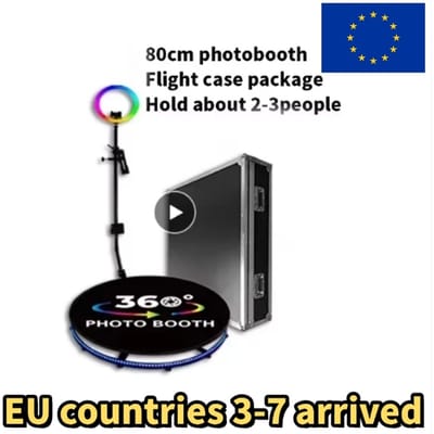 80cm 360° °   Draaiende selfie-camerastand met LED-verlichting - Verhuur of verkoop voor bruiloften en feesten - Fotostudio-set