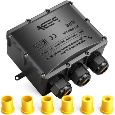 Afsluitdoos - Verdeeldoos Kabelconnector - Buitenbekabeling - IP68 Waterdicht - 4-14 mm Kabel - Zwart
