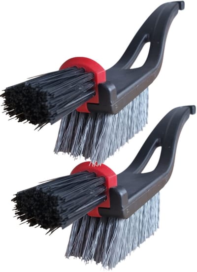 2 X Han-Bar® Velgenborstel 30 CM Zwart harde en zachte borstelharen
