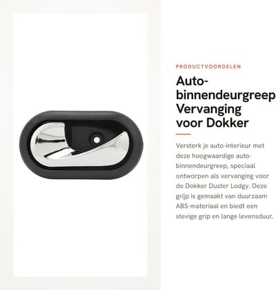 Dailygoods - Auto-binnendeurgreep Vervanging voor Dokker Duster Lodgy