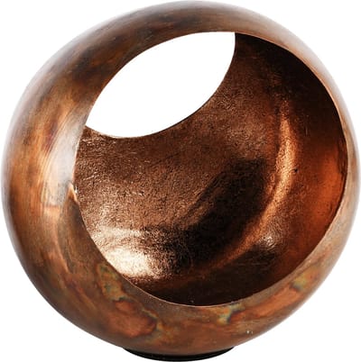 Dekoratief | Theelichthouder open bol 'Copper Cosmos', metaal, 12x8x12cm | A248285