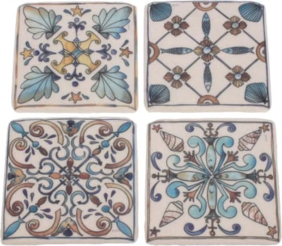 Onderzetters Portugese tegels, s/4, 9,5x9,5cm