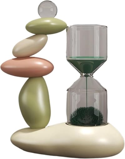 Zandloper Ornament - Tijd Teller - Activiteiten Volgen - Decoratief Middelpunt - 30 Minuten - Groen