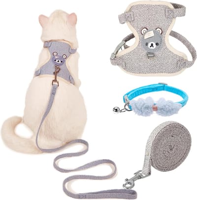 Lexium Kattenharnas - Kattentuigje met looplijn - Katten harnas - Kattenharnas met leiband - Kattenharnas met looplijn - Kattenlijn - Kattentuig