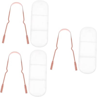 Tongreiniger Schraper - Mondverzorging Set - Frisse Adem - U-vormig Ontwerp - 3 Sets - Roségoud