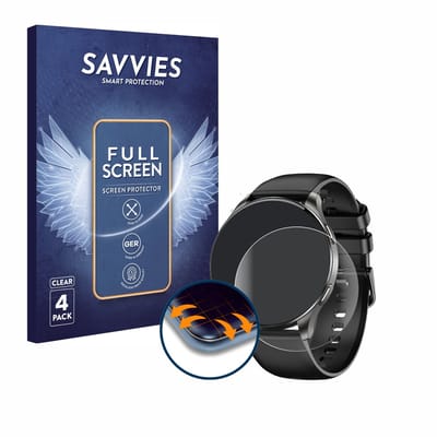 Savvies - Screenprotector voor Blackview W40 1.43" - Folie Beschermfolie transparant volledig dekking 4 Stuks