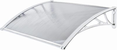 Polycarbonaat Luifel - Overkapping Deur - Bescherming Buiten - Weerbestendig Materiaal - 80 x 120 cm - Wit