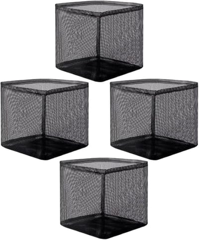 Vijvermandjes - Kweekmanden Potten - Planten Kweken - Ademend Gaasontwerp - 4 Stuks - Zwart