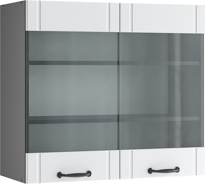 Vicco Fame-Line Glazen keukenkast – 80 cm Wit Landhuis