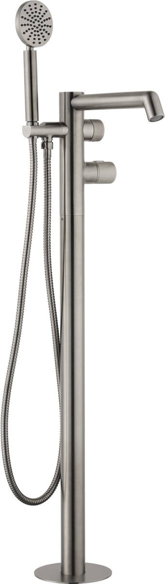 Ben Engraved Cross thermostatische vrijstaande badkraan met gravering gunmetal