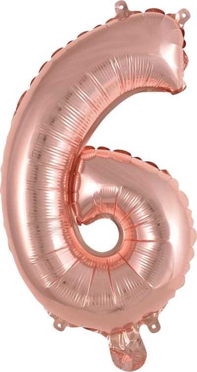 Amscan Folieballon Cijfer 6 35 Cm Roze