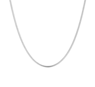 YO&NO - Ketting - Zilver - Slang rond - 1,4 mm -  41 + 4 cm - Gerhodineerd - Zilver 925