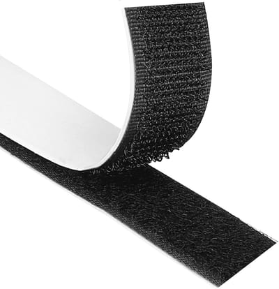 KZQ Supersterke dubbelzijdige klittenbandsluiting - 25 mm breed, 10 m lang - zwarte tape - duurzaam en herbruikbaar