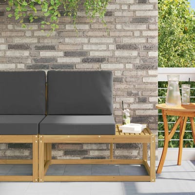 vidaXL - Buiten - eindsofa - Wit - 91 - x - 63 - x - 73 - cm - Massief - Acacia - Hout