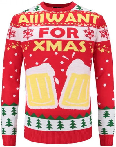 Kersttrui voor de bier liefhebber - Maat S - Foute Kersttrui - DrunkenDinos - Bier kersttrui - Gebreide kersttrui - Foute trui - Feestkleding - Kerstkleding Fout Kerst Feest - Kerst trui - Kersttrui dames - Kersttrui heren - Lelijke Kersttrui