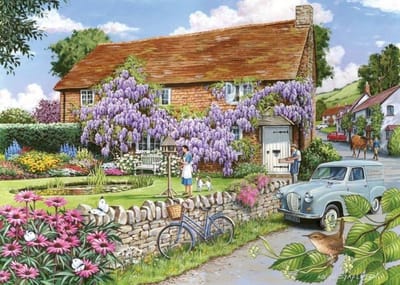 House of Puzzles legpuzzel Wisteria Cottage 250 stukjes groot formaat.