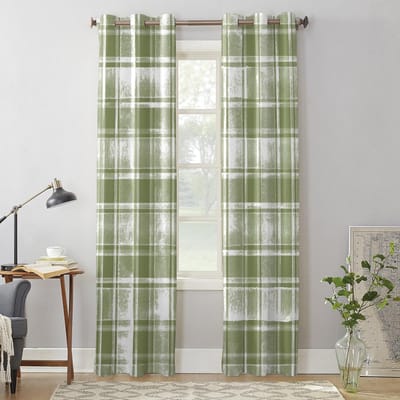 Saliegroen Aquarel Ruit Raamgordijnen voor Woonkamer Slaapkamer Gordijn Modern Keuken Jaloezieën Draperieën Gordijnen 70W x 100H(cm) x2