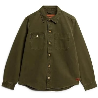 Superdry - Surplus overshirt van canvas - Heren - Lange mouwen shirts