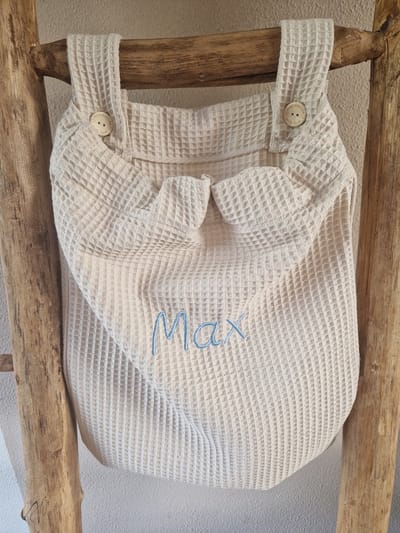Boxzak baby Beige- Hartjes – opbergzak box – box organizer – 40x50 cm – handgemaakt – babykamer accessoire Baby Creaties