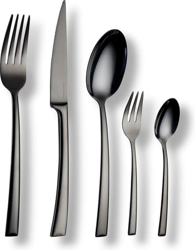 ECHTWERK tafelbestekset “Avelino Shiny” - Black Edition zwart / grijs hoogglans