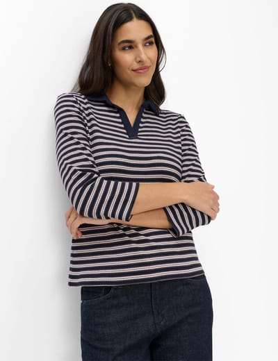 Brax Dames Poloshirt  Style CLEO M navy, donkerblauw, maat 38