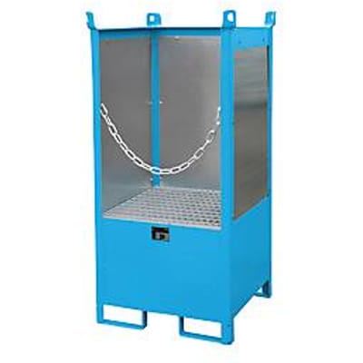 Bauer stapelpallet voor vaten, volume opvangbak 210 L, blauw