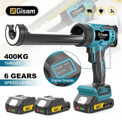 Gisam Draadloos Elektrisch Kitpistool - Draadloos 18V - 6 Snelheden - Compatibel met Makita Accu - Inclusief LED Licht