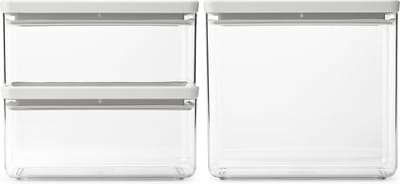 Brabantia Tasty+ Voorraadbussen - Stapelbaar - 1,5 + 1,5 + 3,5 l - Light Grey