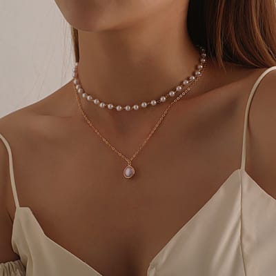 Ketting met hanger barokstijl goudkleur