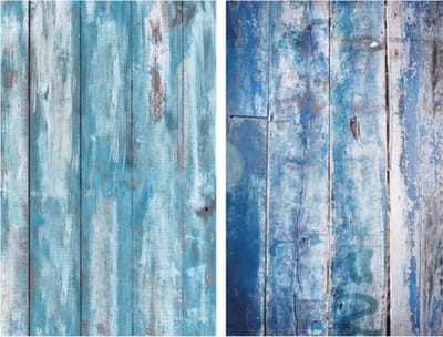 DW4Trading Dubbelzijdige Vinyl Achtergrond - Food en Product Fotografie - Backdrop - 87x57 cm - Hout Blauw