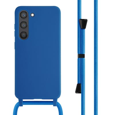 imoshion Hoesje - Geschikt voor Samsung Galaxy S23 - Siliconen hoesje met koord - Blauw