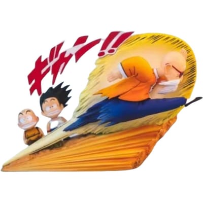 6cm/2.36in Figurine Anime Dragon Ball Z Goku Krillin Maître Roshi Figurine d'Action Figurine Statue Décoration Modèle Jouet Cadeau d'Anniversaire beige