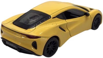 Lotus Emira 1:34 lengte 12.5 cm die cast pull back Kinsmart