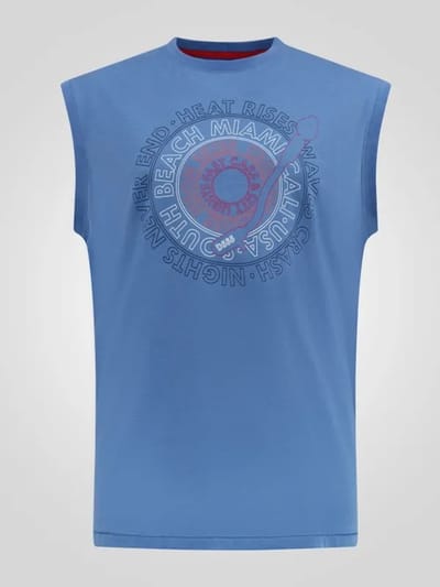 Duke 555 Reeves T-Shirt Mouwloos Blauw Maat 3XL